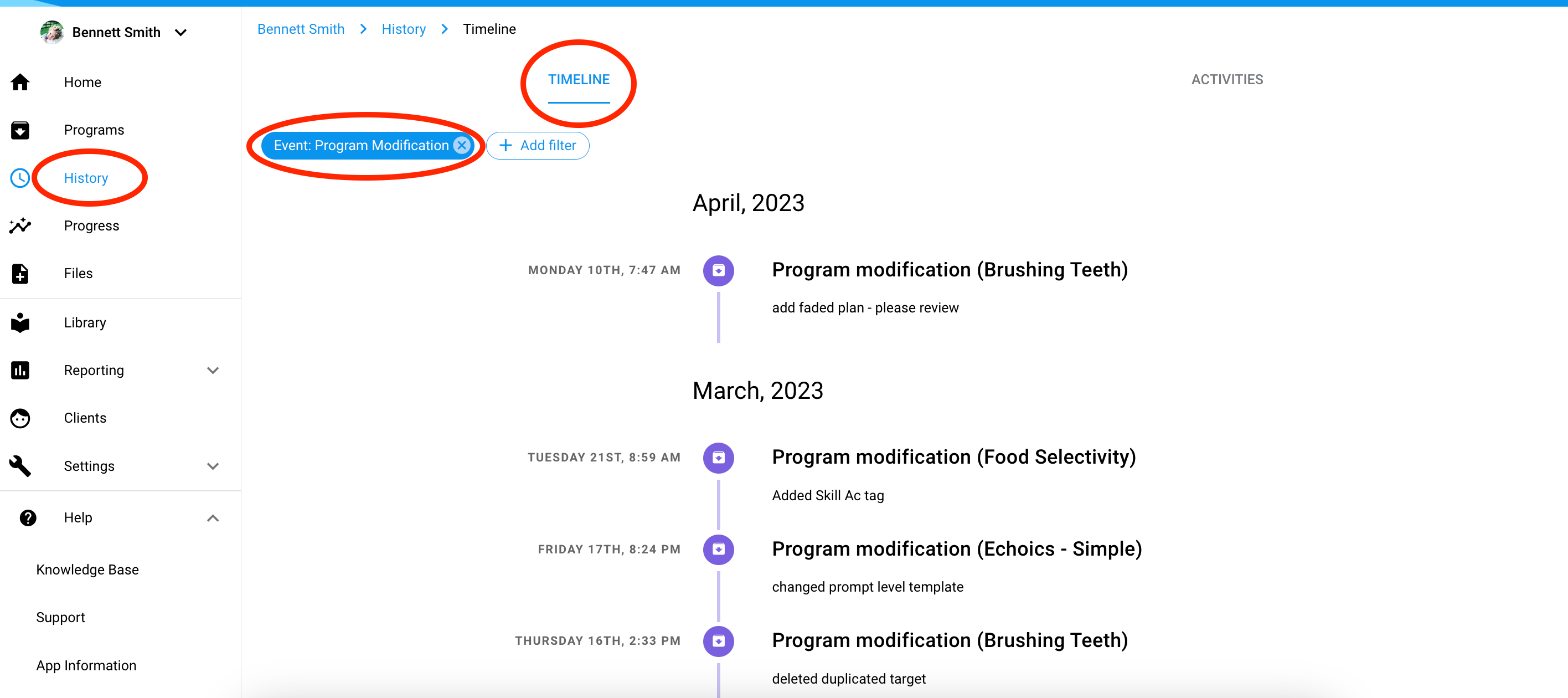 Creating Program Modification Logs